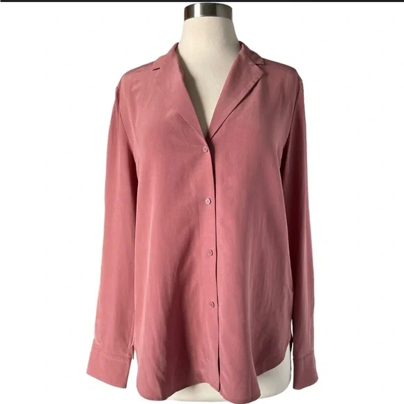 Aritzia Babaton Monocle Pink Button Down Silk Shirt - Picture 2 of 3